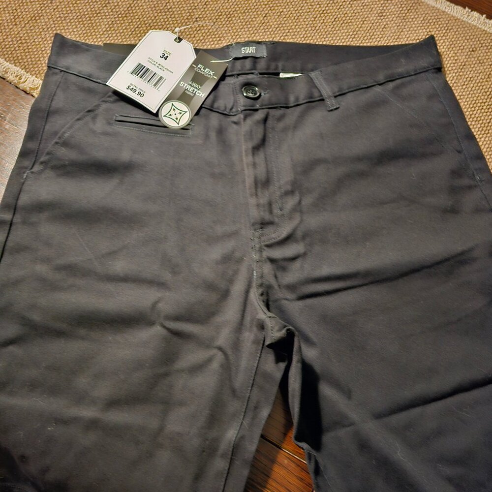 START MENS  Shorts Black Size 34 NEW Flex-Comfort